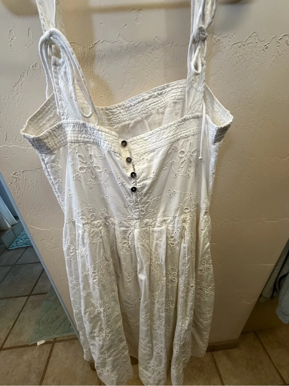Free People Primavera Eyelet Midi Dress White Cotton Cottagecore L